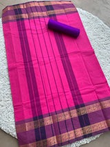 Pink chettinad cotton saree