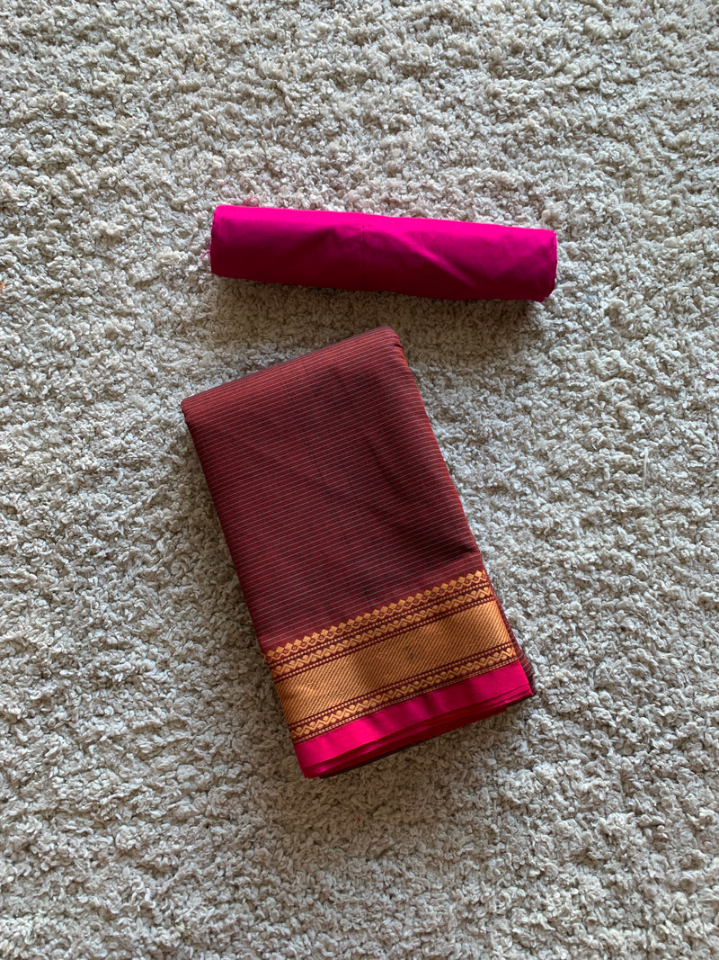 Pink chettinad cotton saree