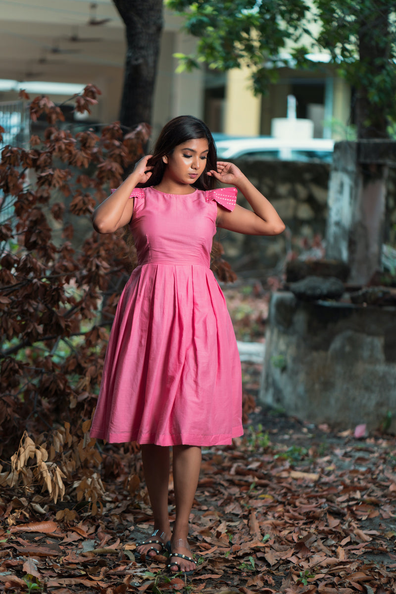 Pink mul Cotton dress (Top) YoshnasByEla Pink mul Cotton dress (Top) YoshnasByEla