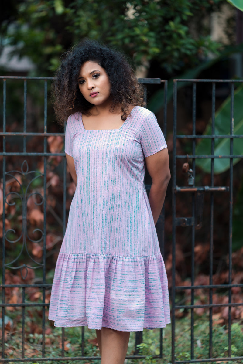 Pink stripes Cotton dress (Top)