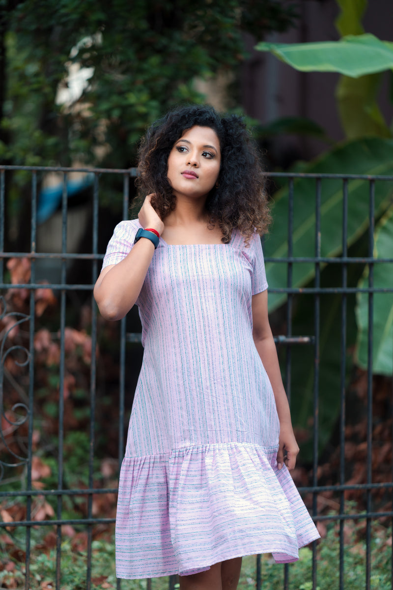 Pink stripes Cotton dress (Top)