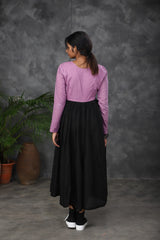 Purple - black Mul cotton dress (Top)
