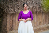 Purple  Santoon tie & dye anarkali