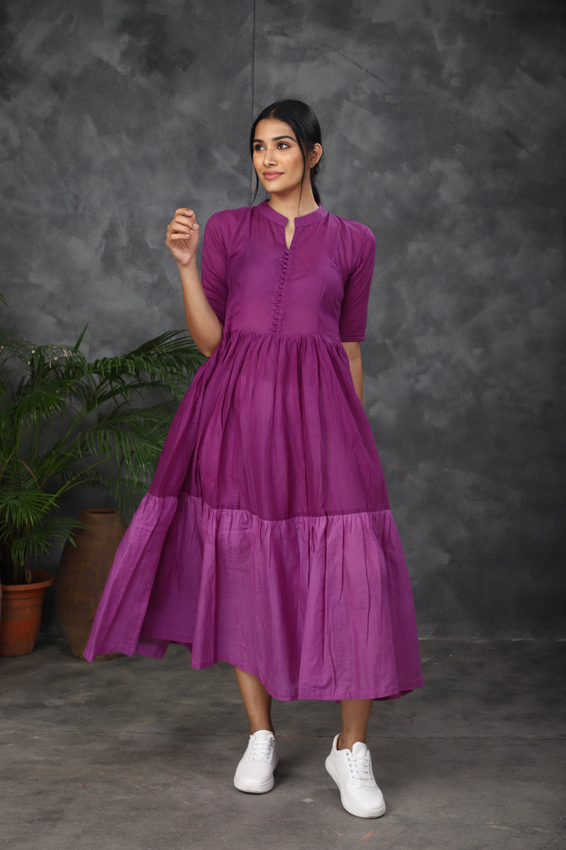 Purple ombre mul cotton dress (Top)