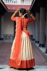 Red Embroidery Silk lehenga