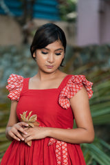 Red Mul cotton dress