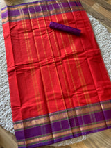Red chettinad cotton saree