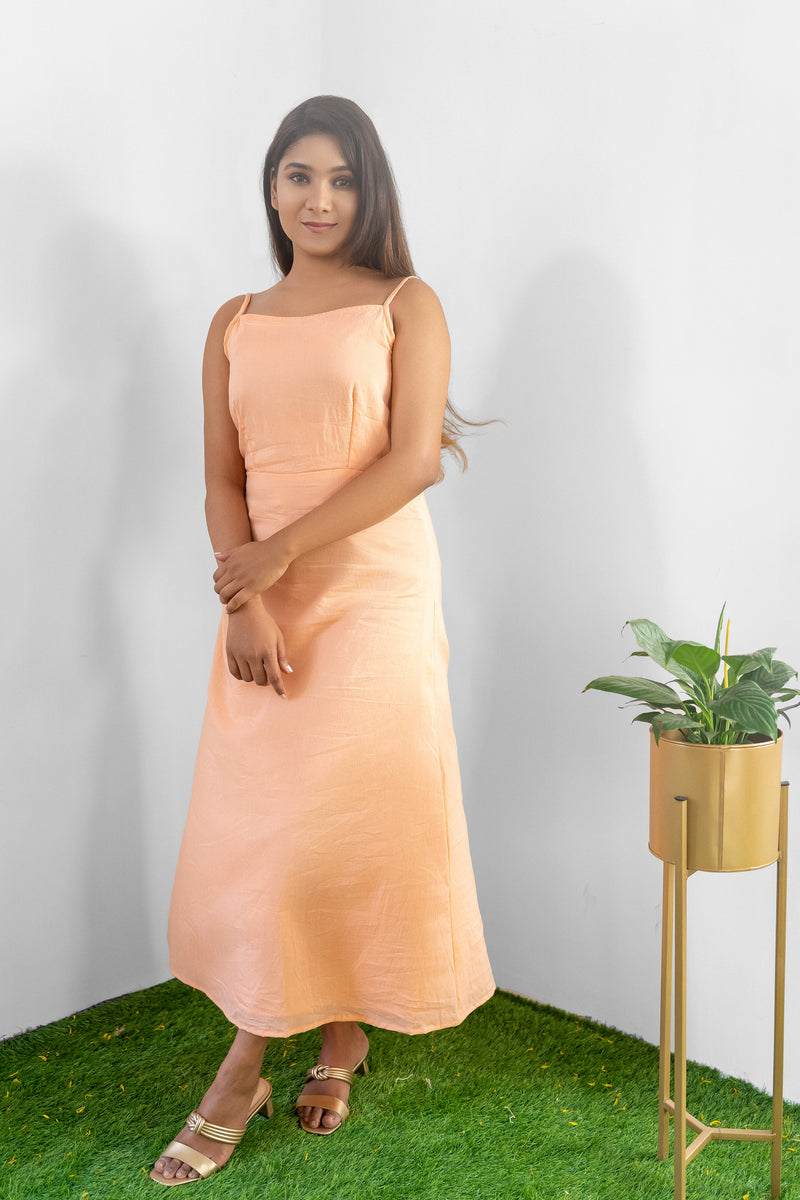Orange spegati mul cotton dress