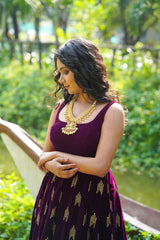 Violet Velvet Anarkali