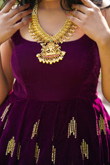 Violet Velvet Anarkali