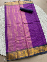 Violet chettinad cotton saree