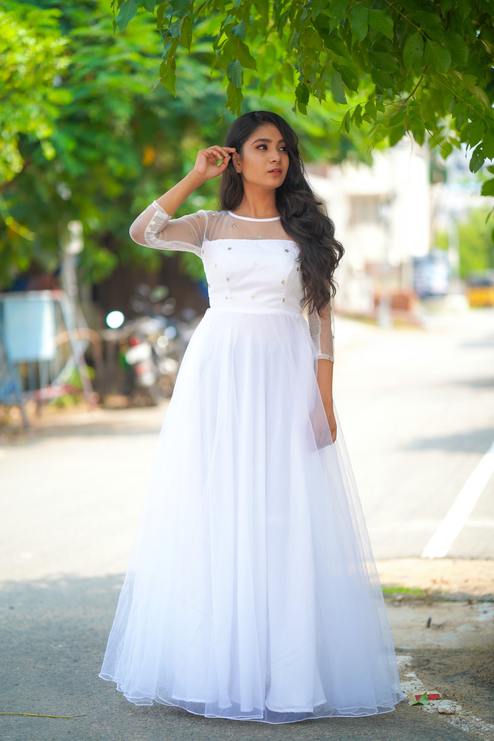 white anarkali dress designs White Net Anarkali Dress Design White Net Anarkali – YoshnasByEla