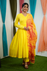 Yellow Mul cotton Salwar suit