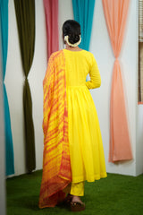 Yellow Mul cotton Salwar suit