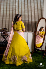 Yellow & Pink Embroidery lehenga