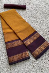 Yellow chettinad cotton saree