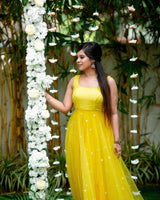 Yellow designer anarkali