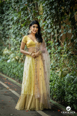 Yellow embroidery lehenga