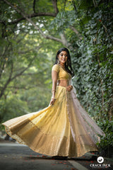 Yellow embroidery lehenga