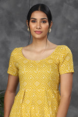 Yellow printed dress (Top)
