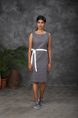 Grey sleeveless cotton dress (Top)