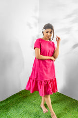 Rani pink Mul cotton dress